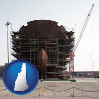 new-hampshire map icon and a ship building project at a Polish shipyard