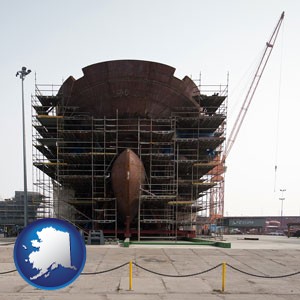 a ship building project at a Polish shipyard - with Alaska icon