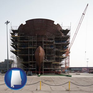 a ship building project at a Polish shipyard - with Alabama icon