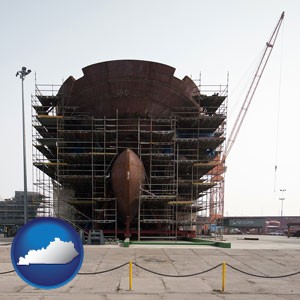 a ship building project at a Polish shipyard - with Kentucky icon