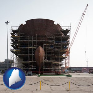 a ship building project at a Polish shipyard - with Maine icon