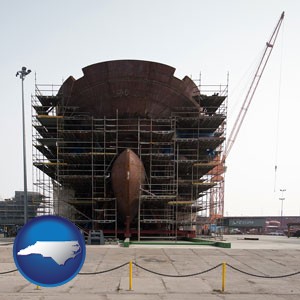 a ship building project at a Polish shipyard - with North Carolina icon