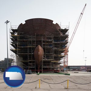 a ship building project at a Polish shipyard - with Nebraska icon