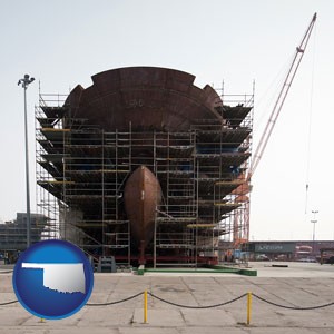 a ship building project at a Polish shipyard - with Oklahoma icon